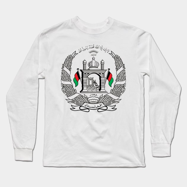 National Emblem of Afghanistan Long Sleeve T-Shirt by Flags of the World